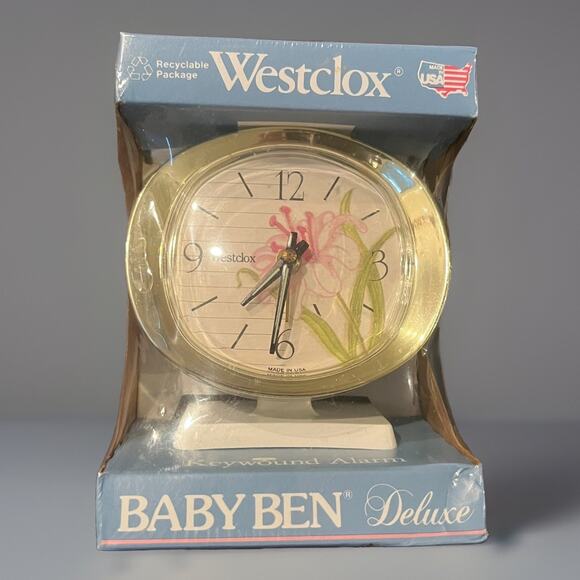 VTG Westclox BABY BEN DELUXE Windup Alarm Clock Made In USA NEW Wind Up Keywound - Picture 1 of 3
